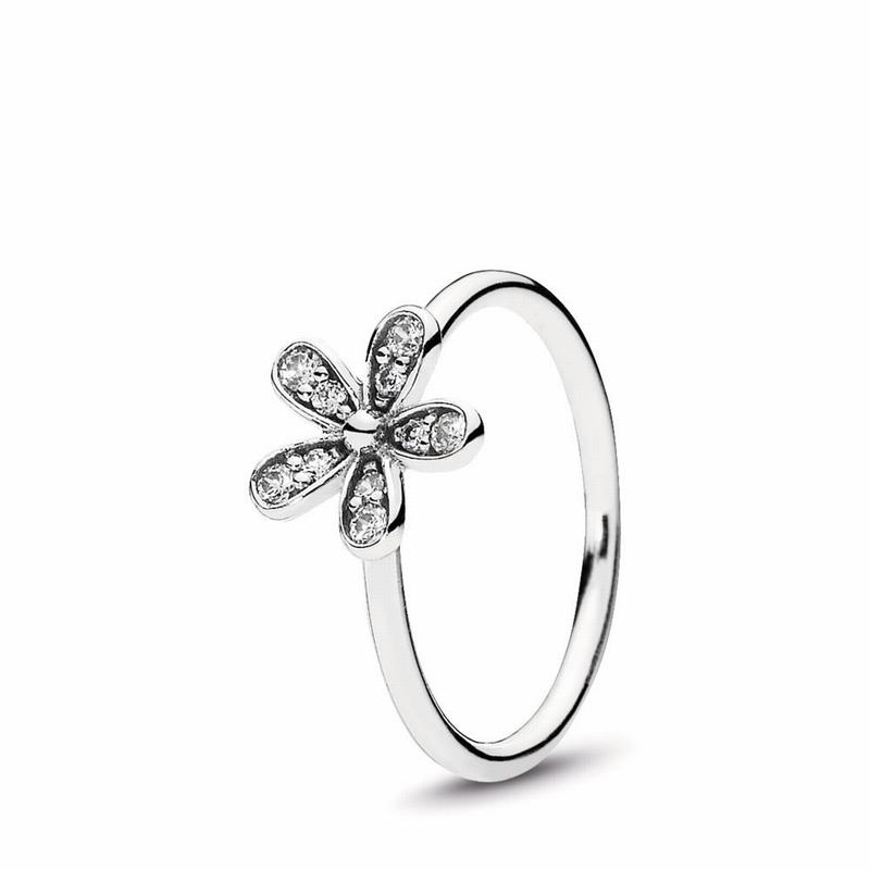 Pandora Dazzling Daisy Stackable Ring - Sterling Silver/Cubic Zirconia - Canada | YP2644KT